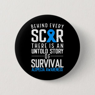 Baldness Hair Loss Blue Ribbon Alopecia Areata Awa Button