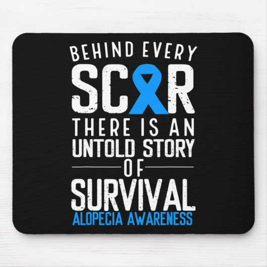 Baldness Hair Loss Blue Ribbon Alopecia Areata Awa Mousepad (Vorne)