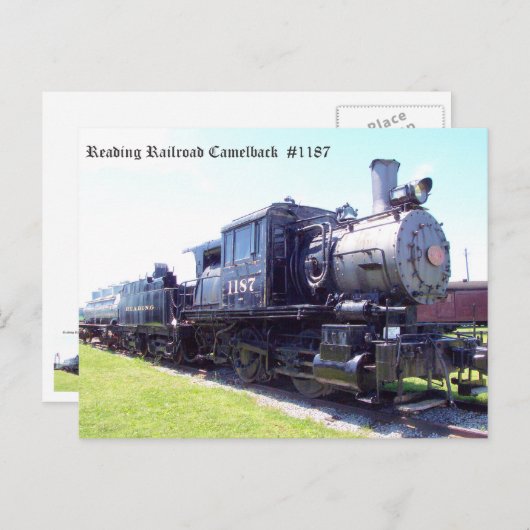 Baldwin Built Reading Railroad Camelback #1187 Postkarte (Vorne/Hinten)