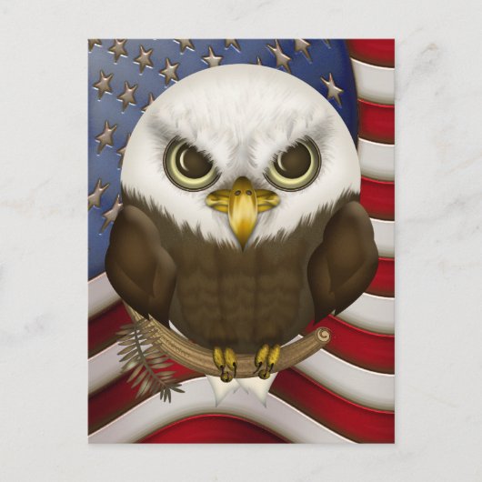 Baldwin der Niedliche Bald Adler Postkarte (Vorderseite)