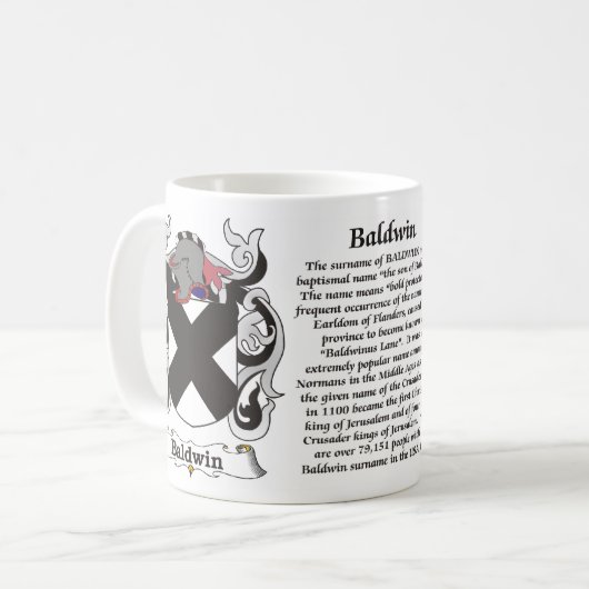 Baldwin Familien-Wappen Tasse (Vorderseite Links)