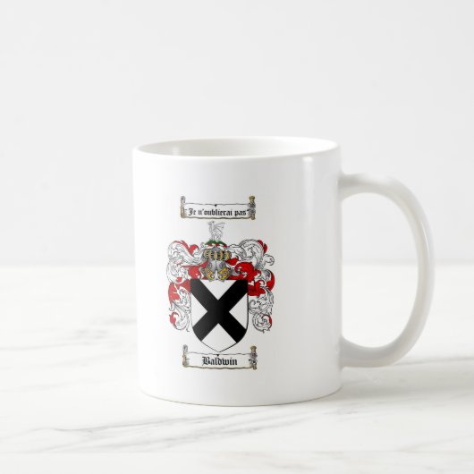 BALDWIN FAMILIENWAPPEN - BALDWIN WAPPEN KAFFEETASSE (Rechts)