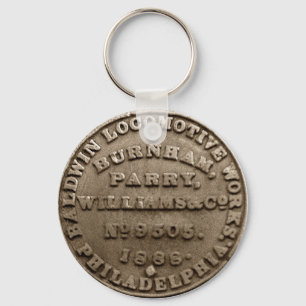 Baldwin Locomotive Builders Plate 1888 Schlüsselanhänger