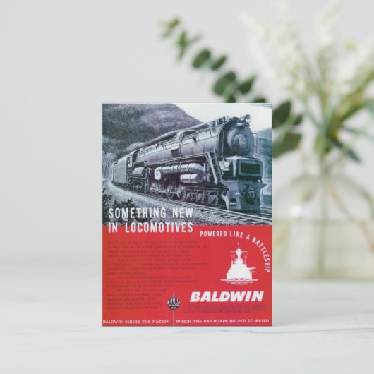Baldwin Locomotive S-2 Dampfturbinenlokomotive Postkarte (Stehend Vorderseite)