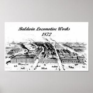 Baldwin Locomotive Works 1872 Poster
