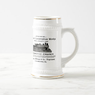 Baldwin Locomotive Works 1895 Bierkrug Bierglas