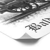 Baldwin Locomotive Works, Alte Eisenbahne 1832 Poster (Ecke)