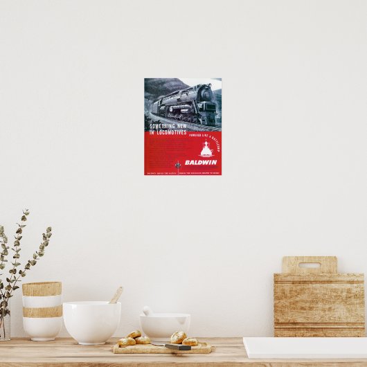 Baldwin Locomotive Works Dampfturbinenlokomotive. Poster (Küche)