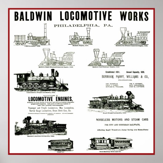 Baldwin Locomotive Works Poster (Vorne)