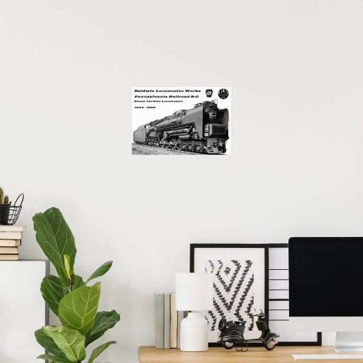 Baldwin Locomotive Works S-2 PRR Dampfturbinen Poster (Heimbüro)