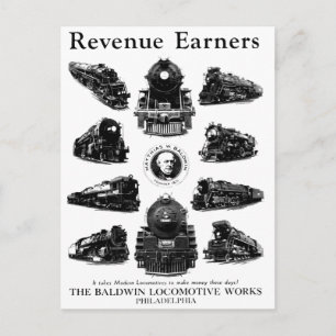 Baldwin Locomotives, Revenue Earners Postkarte