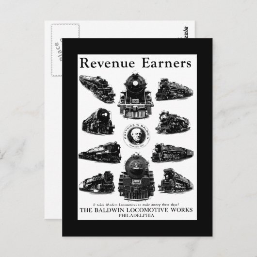Baldwin Locomotives, Revenue Earners Postkarte (Vorne/Hinten)