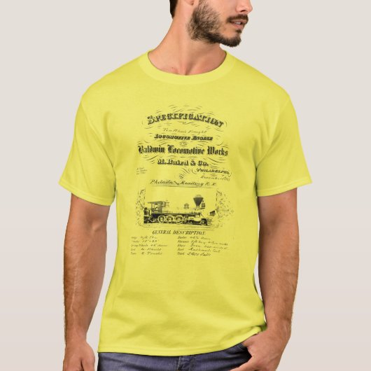 Baldwin Lokomotive bearbeitet 1868 T-Shirt (Vorderseite)