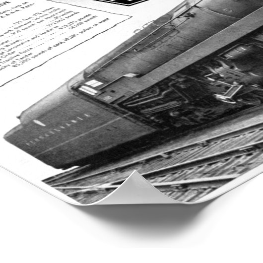 Baldwin-Pennsylvania Eisenbahn T-1 Dampflokomotive Poster (Ecke)