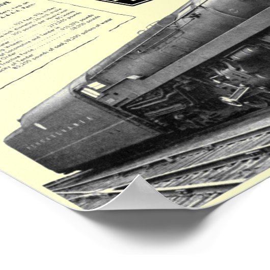 Baldwin-Pennsylvania Eisenbahn T-1 Dampflokomotive Poster (Ecke)