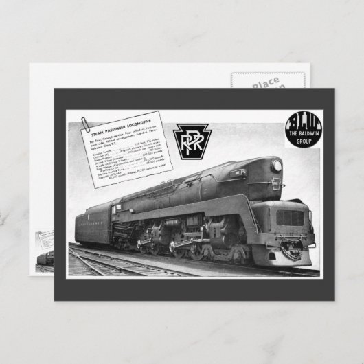 Baldwin-Pennsylvania Eisenbahn-T-1 Postkarte (Vorne/Hinten)