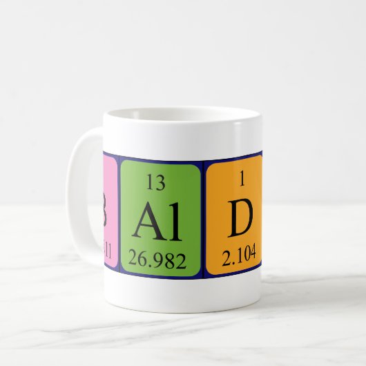 Baldwin Periodenname Tasse (Vorderseite Links)