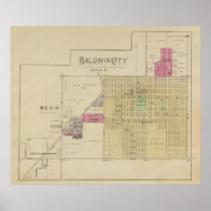 Baldwin Stadt, Douglas County, Kansas Poster