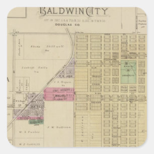 Baldwin Stadt, Douglas County, Kansas Quadratischer Aufkleber