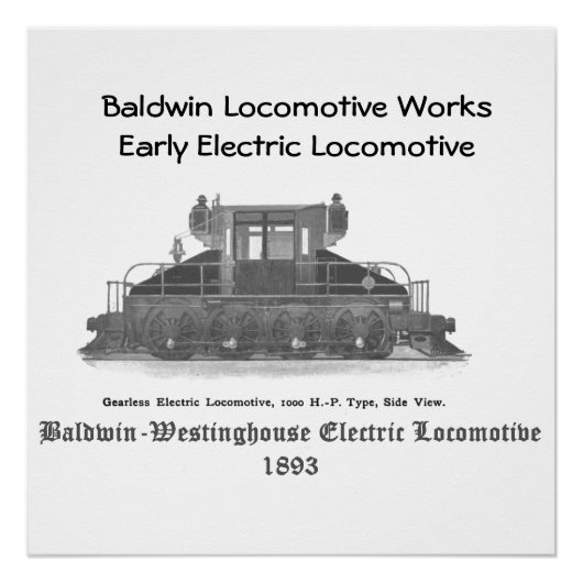 Baldwin Westinghouse Electric locomotive 1893 Poster (Vorderseite)
