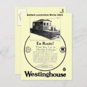 Baldwin-Westinghouse Locomotive 1923 Postkarte (Vorne/Hinten)