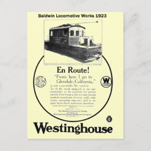 Baldwin-Westinghouse-Lokomotive 1923 Postkarte