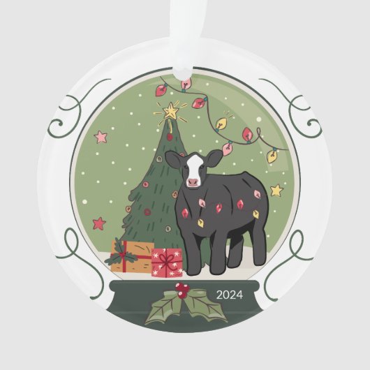 Baldy Cow Weihnachtsdekoration Ornament (Vorderseite)