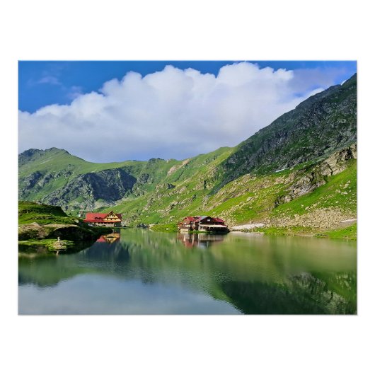 Balea-See-Reflexion – Karpatisches Alpen-Druckbild Poster (Vorderseite)