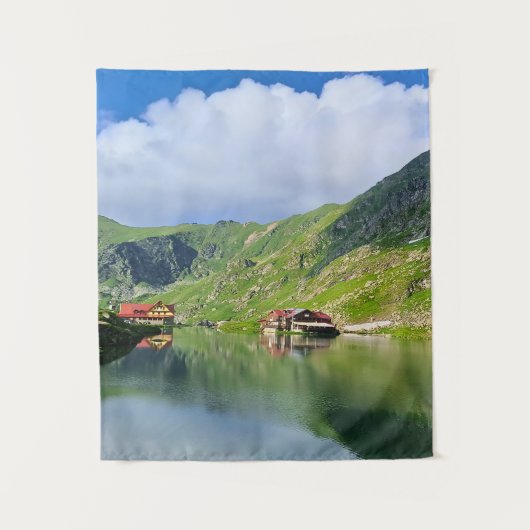 Balea-See-Reflexion – Karpatisches Alpen-Print Wandteppich (Vorderseite)