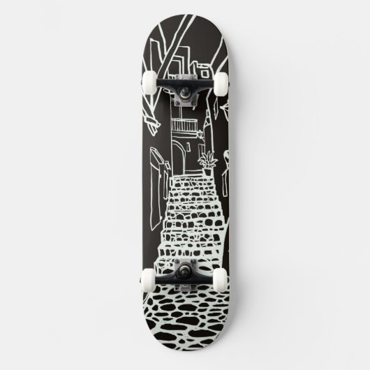 Balearen Line Art Skate Deck Skateboard (Vorderseite)