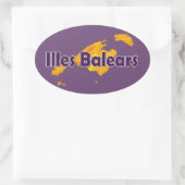 Balearen Ovaler Aufkleber (Tasche)