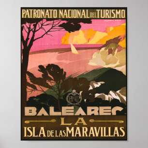 Balearen Spanien Vintage Reise Poster