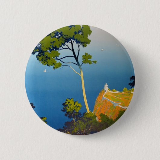 Balearen Vintag Französisch Reisen Button (Vorderseite)