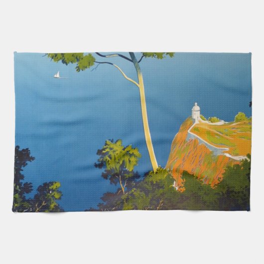 Balearen Vintag Französisch Reisen Geschirrtuch (Horizontal)