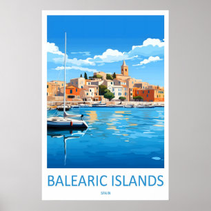 Balearen Vintage-Reiseposter Ski Poster