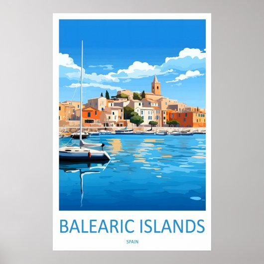 Balearen Vintage-Reiseposter Ski Poster (Vorne)