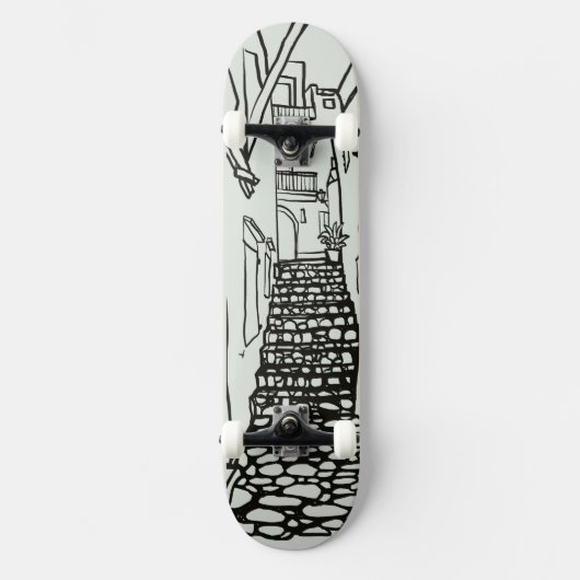 Balearic Islands Line Art Skate Deck Skateboard (Vorderseite)