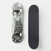 Balearic Islands Line Art Skate Deck Skateboard (Vorderseite)