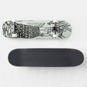Balearic Islands Line Art Skate Deck Skateboard (Horizontal)