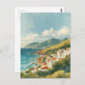 Balearic Islands Vintage French Riviera Travel Postkarte (Vorne/Hinten)