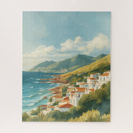 Balearic Islands Vintage French Riviera Travel Puzzle (Vertikal)