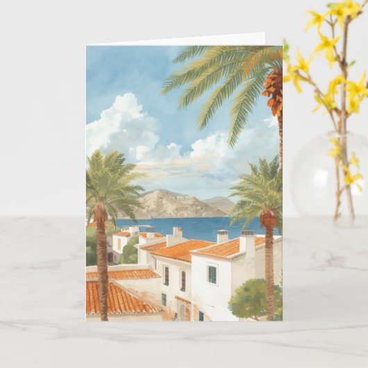 Balearic Islands Vintage French Travel Karte (Gelbe Blume)