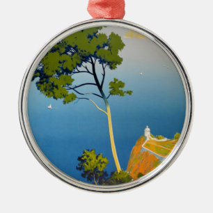 Balearische Inseln Vintage Französische Reise Silbernes Ornament
