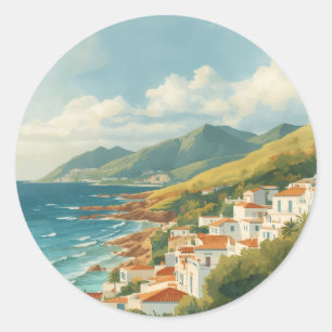 Balearische Inseln Vintage Französische Riviera Re Runder Aufkleber
