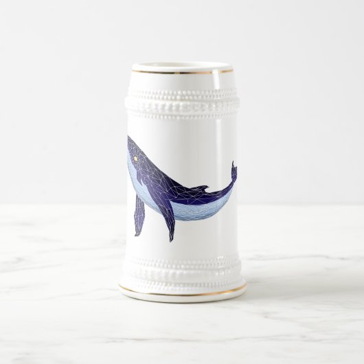 Baleia azul de vidro - Blue Glass Whale Bierglas (Mittel)