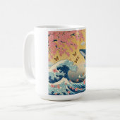 Baleia Celestial entre Cerejeiras – Arte IA Kaffeetasse (Vorderseite Links)