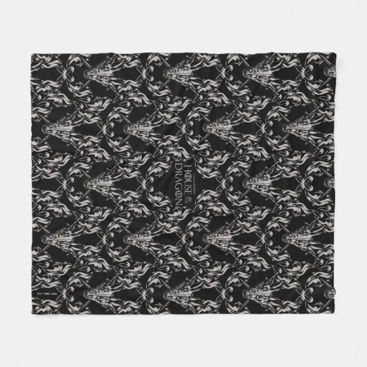 Balerion Skull Pattern Fleecedecke (Vorderseite (Horizontal))