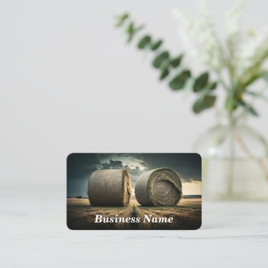 Bales of Hay Business Card Visitenkarte (Stehend Vorderseite)