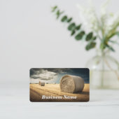 Bales of Hay Business Card Visitenkarte (Stehend Vorderseite)