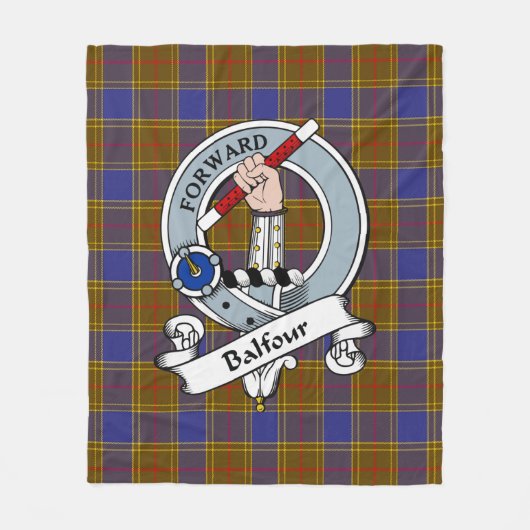 Balfour Clan Abzeichen Tartan Kariert Fleecedecke (Vorderseite)